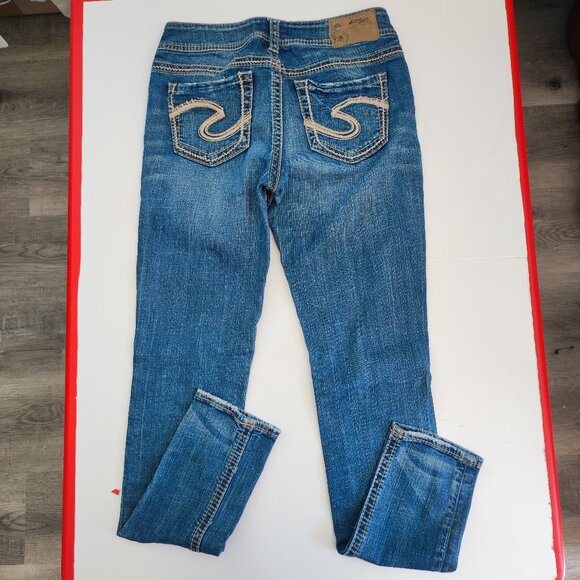Silver Jeans Suki Mid Skinny Super Stretch denim blue women's size W28 / L31 - Picture 3 of 15